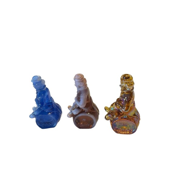 Mosser Slag Glass Clowns Set Of 3 Rufus, Von & Xxey 1980s - Picture 4 of 8